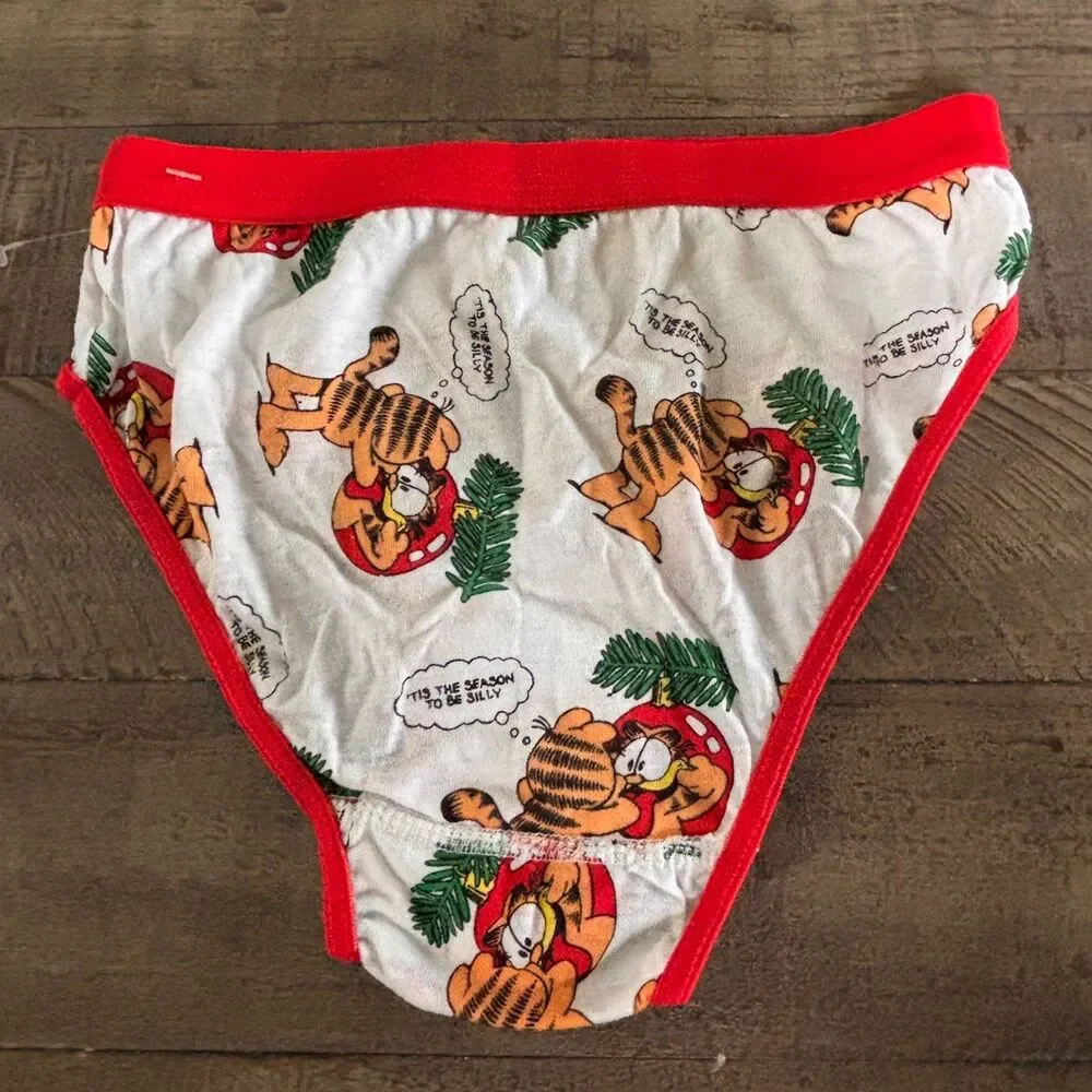 VERY RARE Vintage Lot of 2 Garfield NWT Underwear Christmas Themed